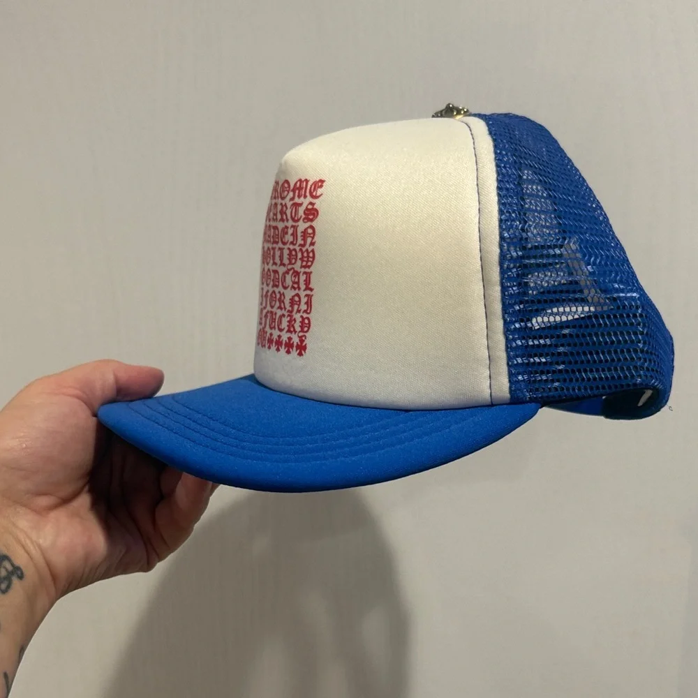 Chrome Hearts Blue White and Red Trucker Hat - Picture 6 of 6